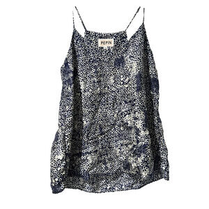 Pepin Silk Top Women XS Abstract Strap Light Top